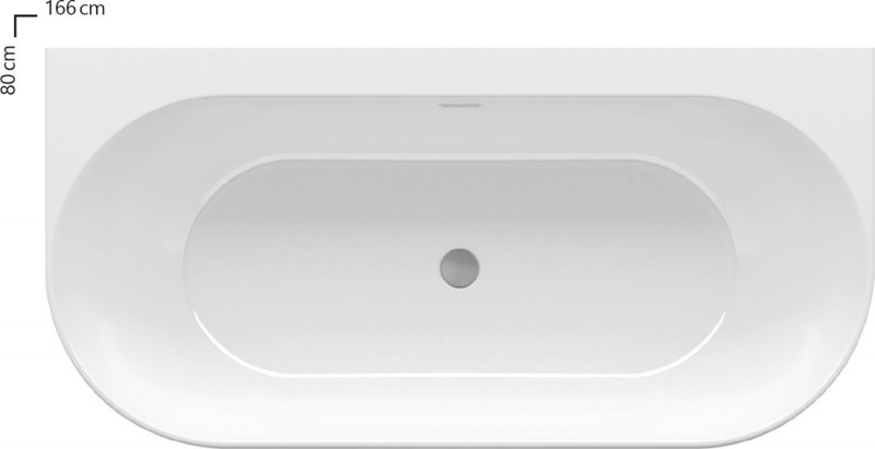 Ravak Freedom W wanna wolnostojąca przyścienna 166x80 cm akryl biały XC00100024