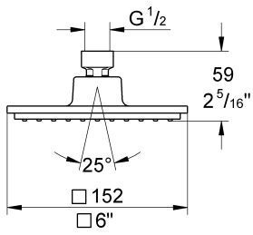 Grohe Smartcontrol zestaw podtynkowy z deszczownicą 23x23 i syfonem z wlewem wody kompletny 29126000WAN03