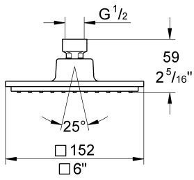 Grohe Smartcontrol zestaw podtynkowy z deszczownicą 23x23 i wylewką wannową kompletny 29126000WAN02