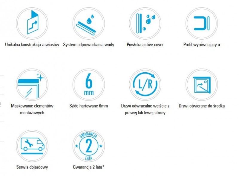 Deante Alpinia parawan nawannowy 115 cm wys 140 cm L/P chrom szkło przeźroczyste KGA073P