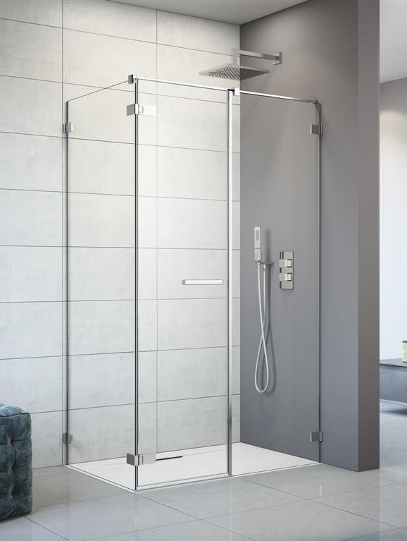 Radaway Arta KDS II kabina kwadratowa 100x100 prawa drzwi wahadłowe chrom przeźroczyste Easy Clean 386521-03-01L + 386103-03-01 + 386112-03-01