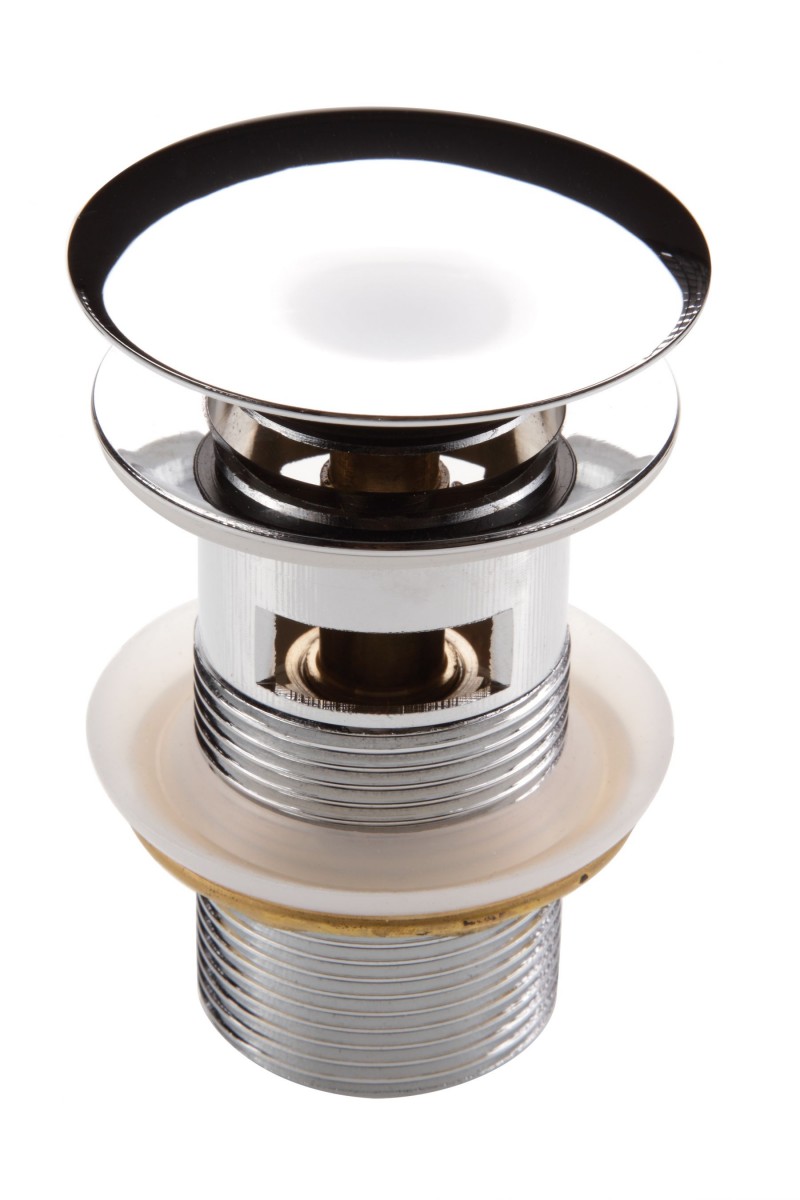 Deante korek umywalkowy click-clack okrągły z przelewem chrom połysk NHC010B