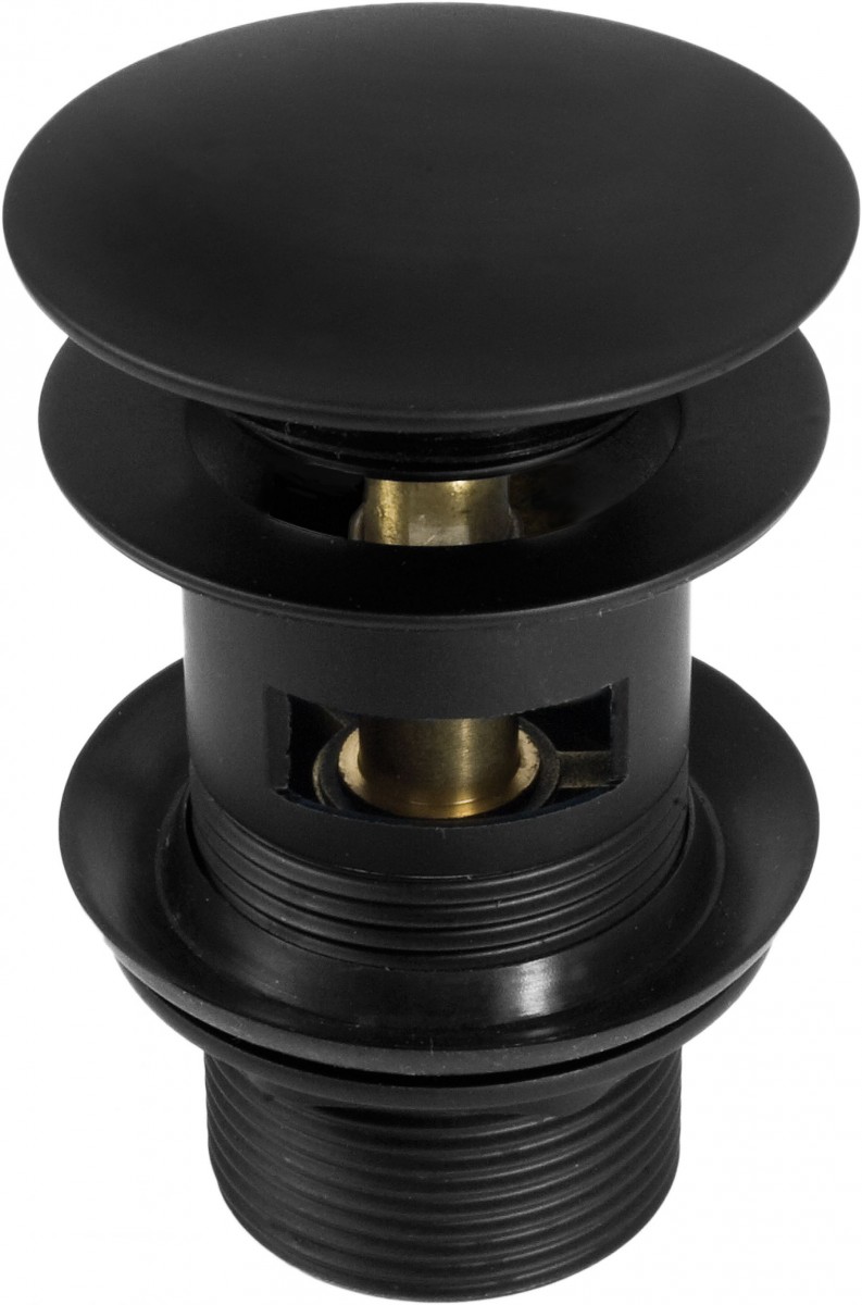 Deante korek umywalkowy click-clack okrągły z przelewem czarny NHCB10B