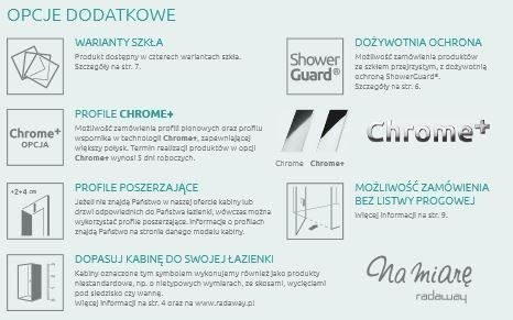 Radaway Fuenta New KDJ-B kabina prostokątna 100x110 drzwi składane 100 lewe i ścianka 110 chrom  Easy Clean 384083-01-01L + 384053-01-01