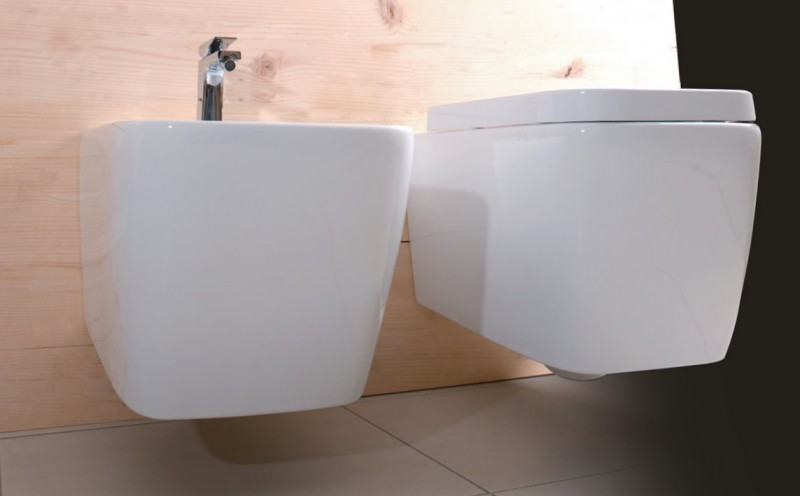 Esedra Quadra bidet wiszący biały połysk CESD.BDSQD