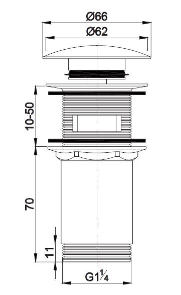 Omnires korek klik-klak do umywalki z przelewem biały A706BP