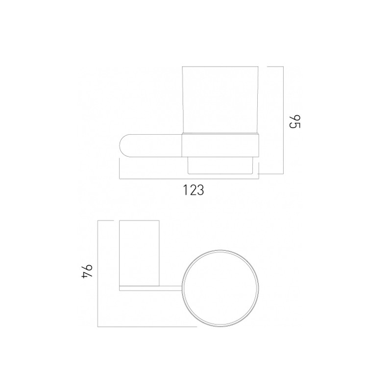Vado Photon kubek wiszący szkło/chrom połysk PHO-183-C/P