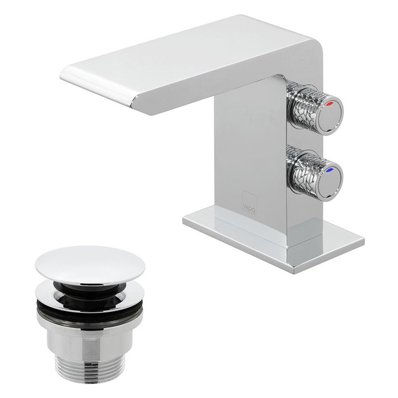 Vado Omika bateria umywalkowa mini z korkiem klik-klak chrom OMI-100M/CC-C/P