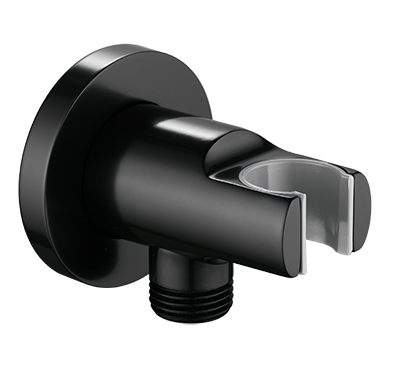 Omnires przyłącze kątowe z uchwytem krągłe czarny 8873BL