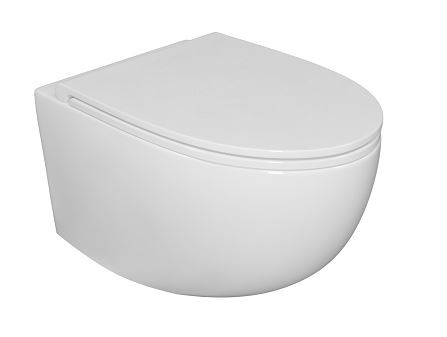 Esedra Bull muszla wisząca bezkołnierzowa + deska slim wolnoopadająca biały połysk CESD.WCSBLR + CESD.CWBLRF