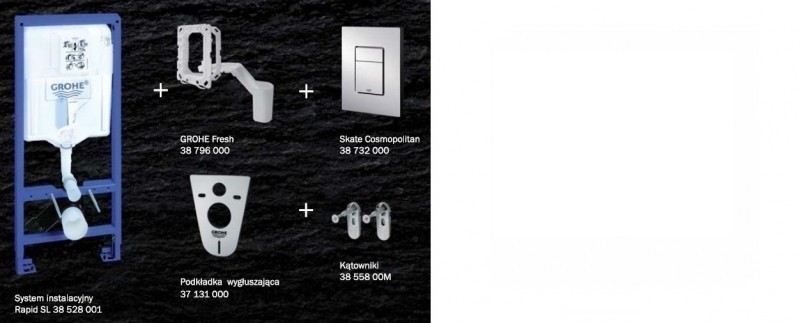 Grohe + Roca Inspira Round Compacto - Zestaw 7w1 - kompletny stelaż + muszla + deska wolnoopadająca