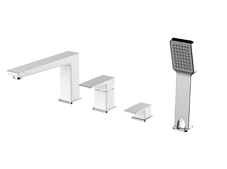 Omnires Parma bateria wannowa 4-otworowa kompletna chrom/biały PM7432CRB