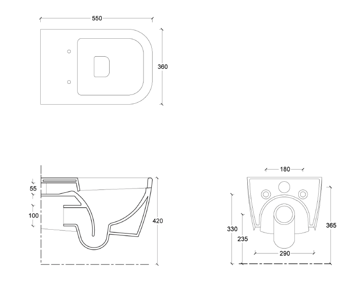 Esedra Quadra muszla wisząca bezkołnierzowa + deska slim wolnoopadająca biały połysk CESD.WCSQDR + CESD.CWQDRF