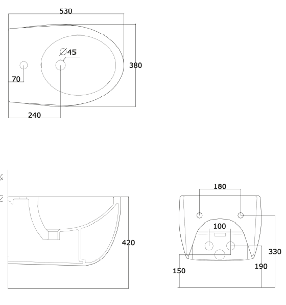Esedra Bull bidet wiszący biały połysk CESD.BDSBLL