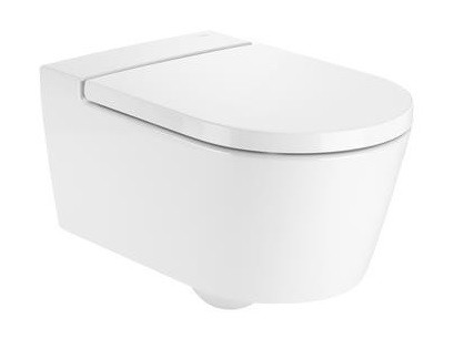 Geberit + Roca Inspira Round Rimless - Zestaw 6w1 - kompletny stelaż + muszla + deska wolnoopadająca