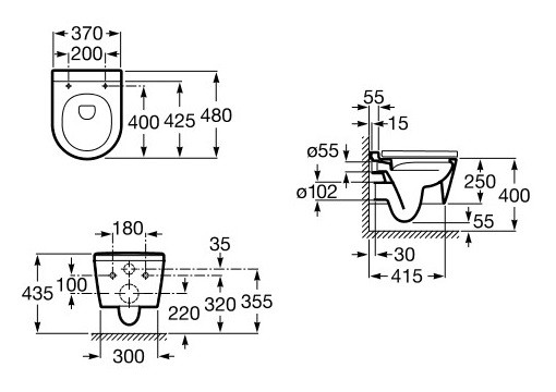 Grohe + Roca Inspira Round Compacto - Zestaw 7w1 - kompletny stelaż + muszla + deska wolnoopadająca
