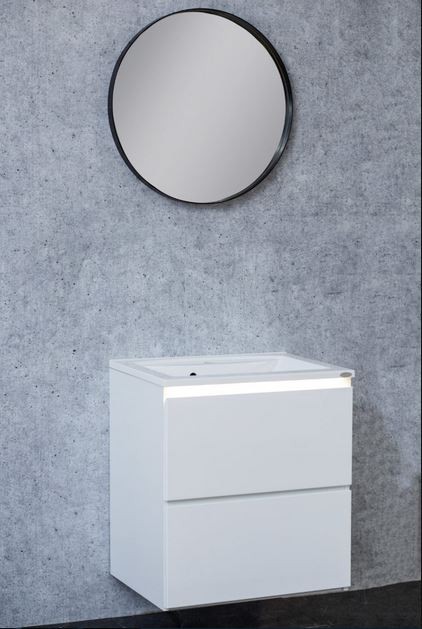 Kraft Olymp Black Lustro okrągłe fi 60 cm czarny mat