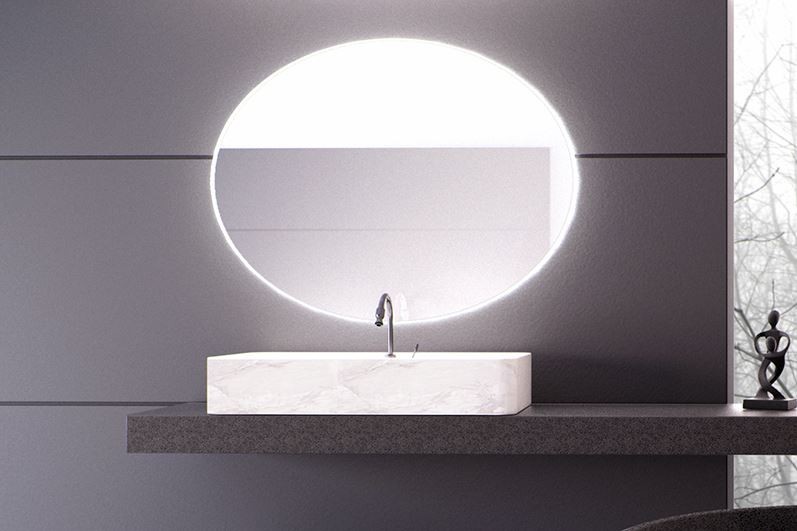 Kraft GIO Lustro owalne 90x70 cm z podświetleniem Led