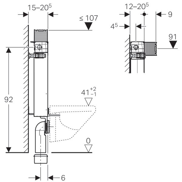 Geberit Omega Kombifix H98 spłuczka podtynkowa do misek wiszących 110.010.00.1