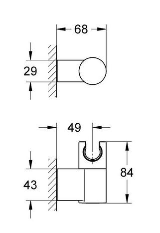 Grohe Rainshower uchwyt prysznicowy ścienny chrom 27055000