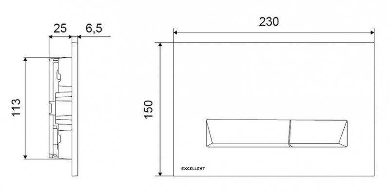 Excellent Plato przycisk do stelaża wc biały INEX.PL230.150.WH