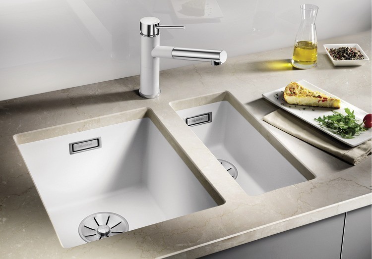 Blanco Subline 320-U Silgranit PuraDur II zlewozmywak granitowy z korkiem InFino komora podwieszana tartufo 523414