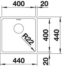 Blanco Andano 400 U zlewozmywak komora podwieszana stal szlachetna gładka 522959