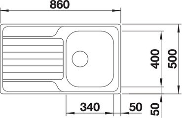 Blanco Dinas 45 S zlewozmywak 1 komora z ociekaczem bez korka stal szlachetna szczotkowana 523374