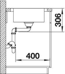 Blanco Dinas 45 S zlewozmywak 1 komora z ociekaczem bez korka stal szlachetna szczotkowana 523374
