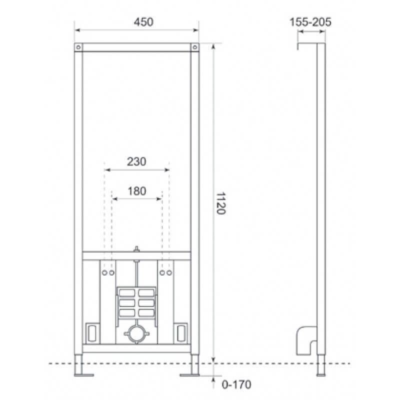 Sanit uniwersalny stelaż do bidetu H112 W990B