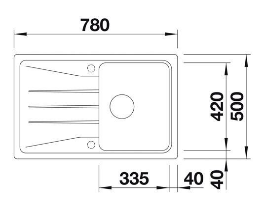 Blanco Sona 45 S Silgranit PuraDur II zlewozmywak granitowy 1 komora z ociekaczem kolor tartufo 519669