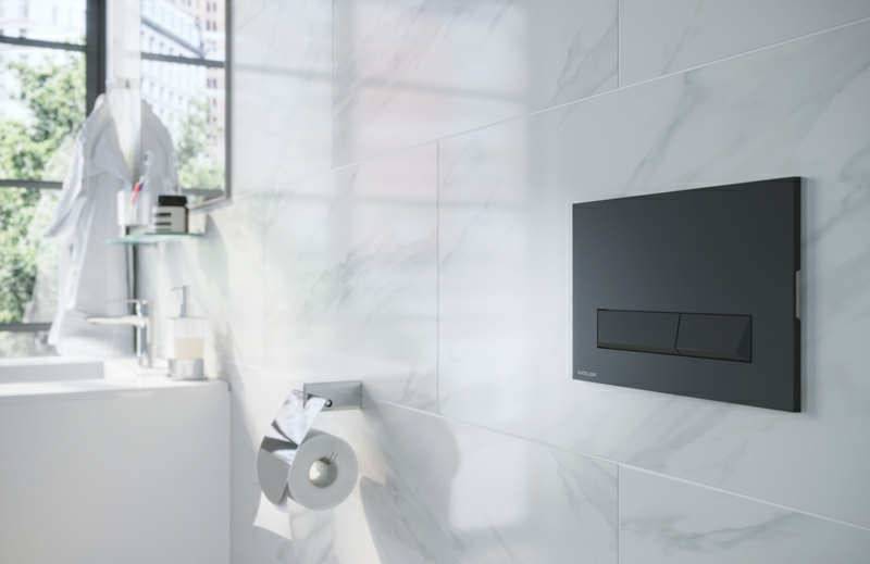 Excellent Plato przycisk do stelaża wc czarny soft INEX.PL230.150.SOFT.BL