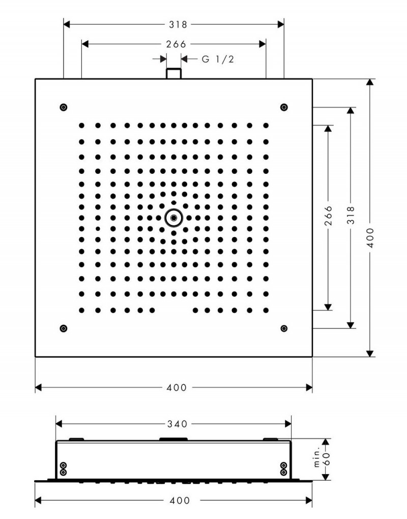 Hansgrohe Radiance E 1jet głowica prysznicowa 40x40 chrom 26252000