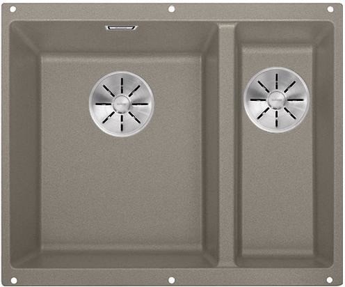 Blanco Subline 340/160-U Silgranit PuraDur II zlewozmywak granitowy lewy z korkiem InFino 1,5 komory podwieszany kolor tartufo 523556
