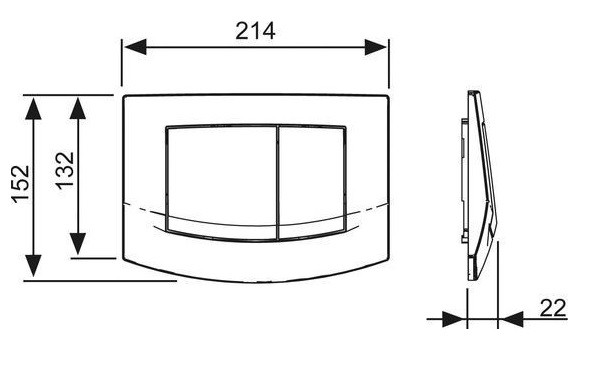 Tece Ambia przycisk spłukujący do stelaża WC chrom połysk / chrom mat 9240254