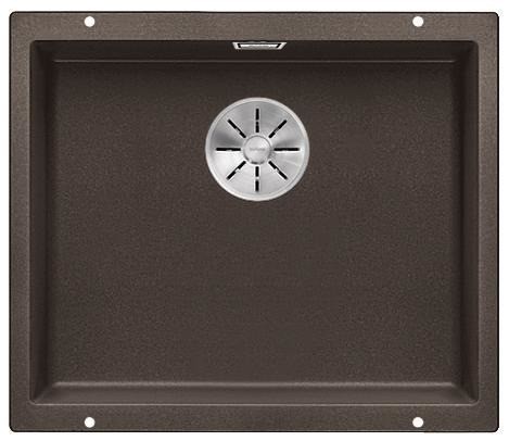 Blanco Subline 500-U Silgranit PuraDur II zlewozmywak granitowy z korkiem InFino komora podwieszana kolor kawowy 523441