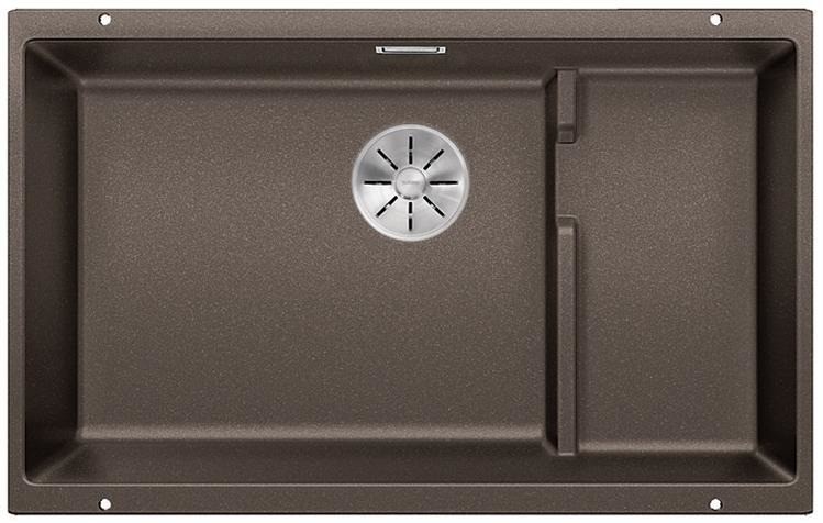 Blanco Subline Level 700-U Silgranit PuraDur II zlewozmywak granitowy z korkiem InFino 1,5 komory podwieszany kolor kawowy 523547