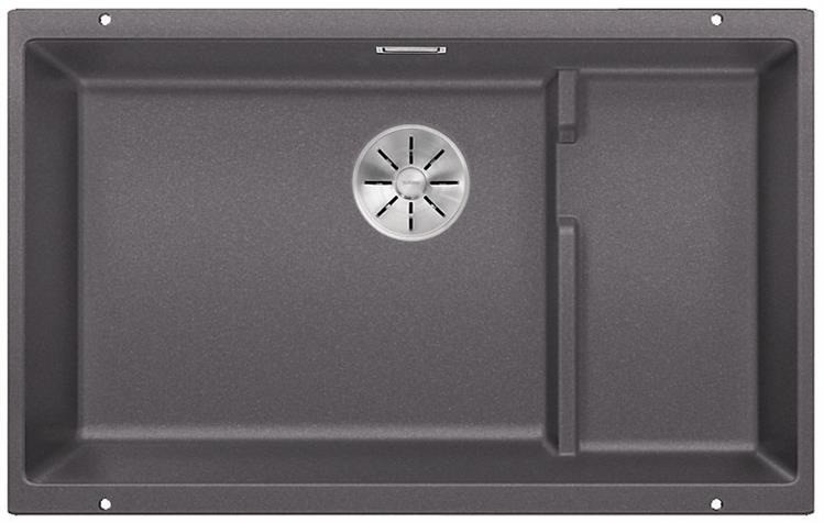 Blanco Subline Level 700-U Silgranit PuraDur II zlewozmywak granitowy z korkiem InFino 1,5 komory podwieszany kolor szarość skały 523539