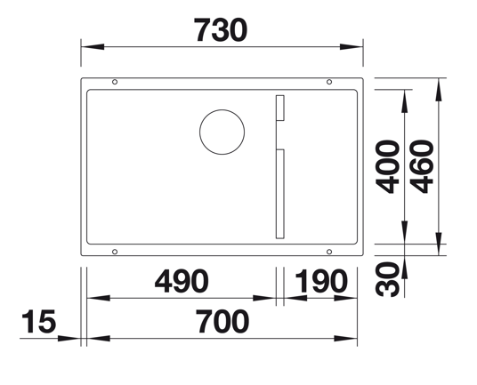 Blanco Subline Level 700-U Silgranit PuraDur II zlewozmywak granitowy z korkiem InFino 1,5 komory podwieszany kolor biały 523542