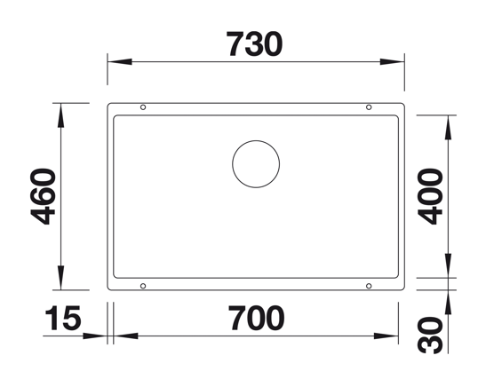 Blanco Subline 700-U Silgranit PuraDur II zlewozmywak granitowy z korkiem InFino komora podwieszana kolor antracyt 523442