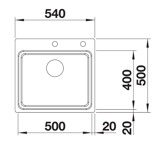 Blanco Etagon 500 IF/A zlewozmywak komora wpuszczana z korkiem automatycznym InFino stal szlachetna gładka 521748