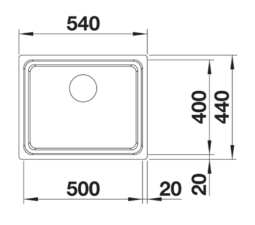 Blanco Etagon 500 IF zlewozmywak komora wpuszczana z korkiem InFino stal szlachetna gładka 521840