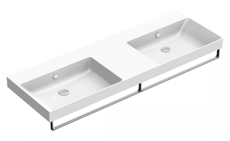 Catalano New Zero 150 umywalka podwójna z blatem 150x50 biały Cataglaze 1150ZEDUP00