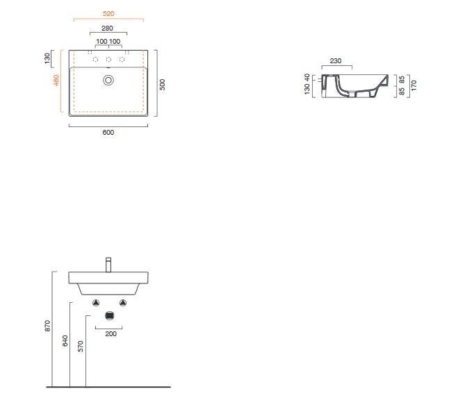 Catalano New Zero 60 umywalka 60x50 biały Cataglaze 60ZP (160ZP00)