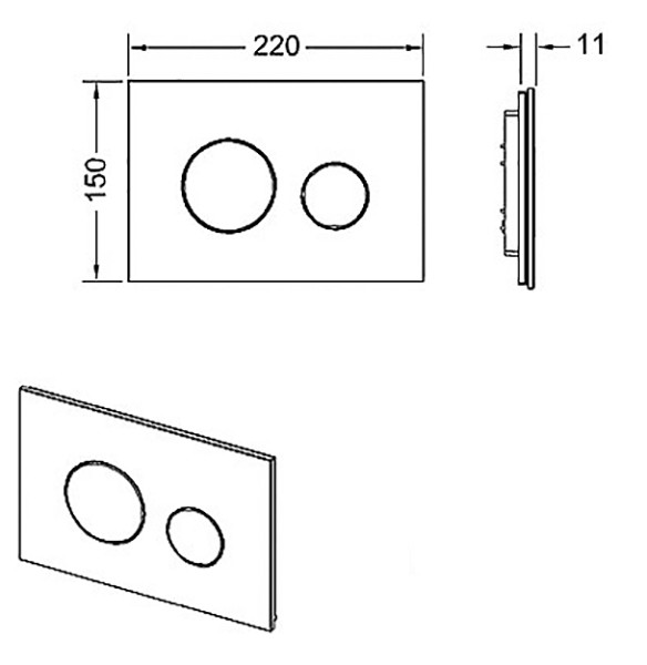 Tece Loop przycisk spłukujący do stelaża WC szkło czarne przyciski czarne 9240657