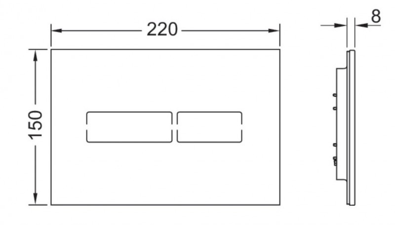 Tece Lux Mini przycisk spłukujący elektroniczny podświetlany do stelaża WC szkło czarne 9240961