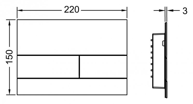 Tece Square II przycisk spłukujący metalowy do stelaża WC biały 9240832