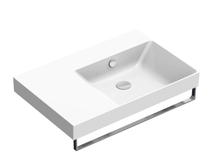 Catalano New Zero 75 R umywalka z blatem ceramicznym po lewej stronie 75x50 biały Cataglaze 175DZEUP00