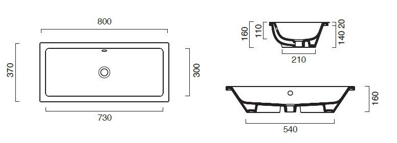 Catalano New Zero 80 umywalka podblatowa / wpuszczana w blat 80x37 biały Cataglaze 18037ZE00