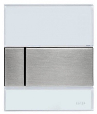 Tece Square przycisk spłukujący do pisuaru szkło białe przycisk stal szczotkowana 9242801
